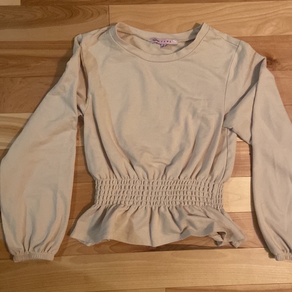 Crave Fame Juniors' Smocked-Waist French Terry Pullover sweatshirt size S - Picture 5 of 8